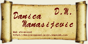 Danica Manasijević vizit kartica